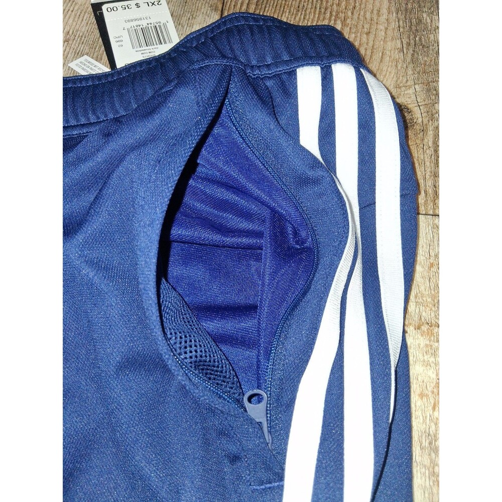 NEW! Men's Adidas Train Essentials Piquè 3-Stripes Training Shorts, Blue 2XL - Picture 4 of 8